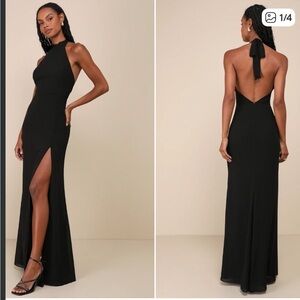 NWT- Capture Your Heart Black Halter Dress